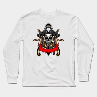 Skull Pirates Guns x Steering Wheel Anchor Long Sleeve T-Shirt